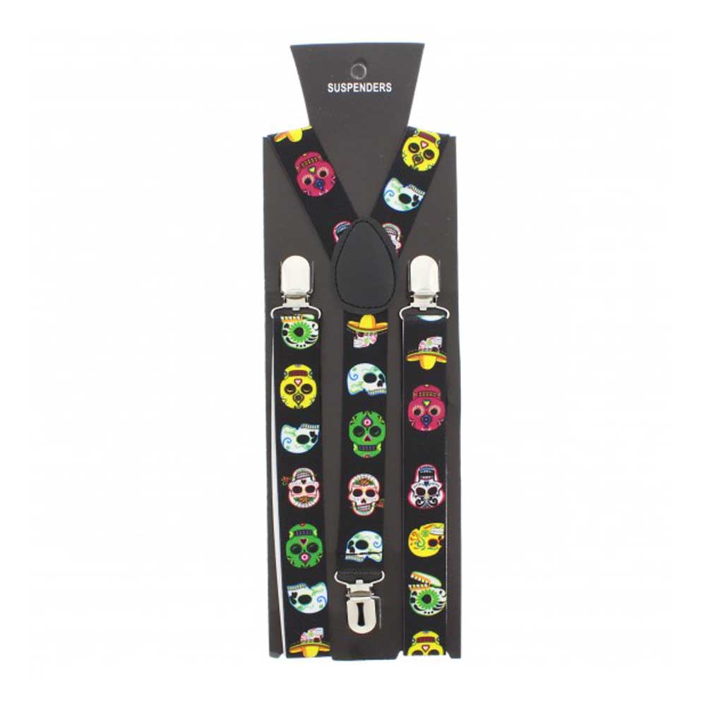 Zac's Alter Ego - Sugar Skull print Bretels - Zwart/Multicolours